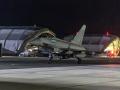 Eurofighter Typhoon británico durante el ataque contra posiciones hutíes del Yemen