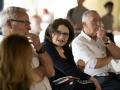 Joan Ribó, junto a Mónica Oltra y Joan Baldoví, en un acto de Compromís