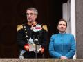 Copenhagen (Denmark), 14/01/2024.- Danish Prime Minister Mette Frederiksen (R) proclaims King Frederik X's accession to the throne from the balcony at Christiansborg Palace in Copenhagen, Denmark, 14 January 2024. Denmark's Queen Margrethe II abdicated on 14 January 2024, the 52nd anniversary of her accession to the throne. Her eldest son, Crown Prince Frederik, succeeded his mother on the Danish throne as King Frederik X while his son, Prince Christian, became the new Crown Prince of Denmark following his father's coronation. (Dinamarca, Copenhague) EFE/EPA/BO AMSTRUP DENMARK OUT