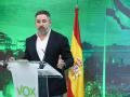 El líder de VOX, Santiago Abascal, durante una rueda de prensa