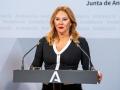 La consejera de Economía y Hacienda, Carolina España, en rueda de prensa