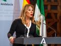 La consejera de Economía y Hacienda de Andalucía, Carolina España, este martes en rueda de prensa