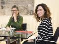 La presidenta de la Comunidad de Madrid, Isabel Díaz Ayuso, y la portavoz de Más Madrid, Manuela Bergerot