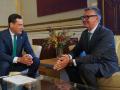 El  presidente de la Junta, Juanma Moreno, se reúne con el portavoz parlamentario de Vox Manuel Gavira