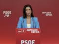 La nueva Portavoz del PSOE, Esther Peña, durante una rueda de prensa