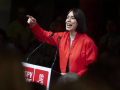 La ministra de Ciencia, Diana Morant, en el acto de presentación de su precandidatura a liderar el PSPV-PSOE