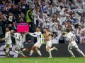 La euforia de los jugadores del Real Madrid en la reciente remontada al Almeria
