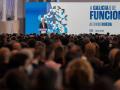 Alfonso Rueda en un acto con el sector educativo