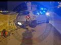 Estado en el que quedó el coche de la Guardia Civil tras ser embestido por los contrabandistas