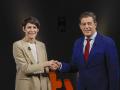 José Ramón Gómez Besteiro y Ana Pontón, en el debate de TVE del miércoles