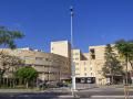 Vista de la entrada del Hospital General de Castellón, donde se prevé la construcción de un aparcamiento