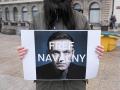 Una manifestación por la libertad de Navalni, en Polonia