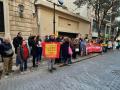 Manifestantes en la protesta contra el español promovida por Plataforma per la llengua