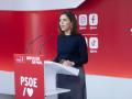 La portavoz del PSOE, Esther Peña, durante una rueda de prensa