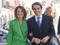 Former President Jose Maria Aznar and Ana Botella during the wedding of Carla Mayor Bastida and Jaime Bernaola in Brunete on Saturday, 7 October 2023.