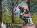 El Pensador de Rodin en el parque del doctor Linde en Lübek (1907) de Edvard Munch