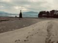 Panorama de la Isla de San Simón desde la playa de Cesantes, Redondela.