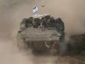 Carro de combate israelí durante la operación militar en Gaza