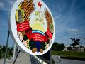Escudo de Transnistria en un paso fronterizo con Ucrania