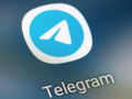 Logo de Telegram en un teléfono móvil