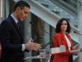 El presidente del Gobierno, Pedro Sánchez, y la presidenta de la Comunidad de Madrid, Isabel Díaz Ayuso