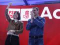 El secretario general del PSOE y presidente del Gobierno, Pedro Sánchez, y la nueva líder del PSPV, Diana Morant
