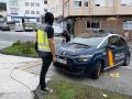 Un coche de la Policía Nacional frente al Juzgado de Instrucción número 2 de Corcubión (La Coruña)