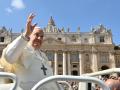 El Papa Francisco al final de la misa del Domingo de Ramos