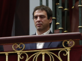 David Sánchez Pérez-Castejón, alias David Azagra, en el Congreso durante la moción de censura que le dio la presidencia del Gobierno a su hermano