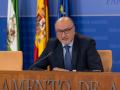 El portavoz adjunto de Vox en Andalucía Ricardo López Olea, en rueda de prensa