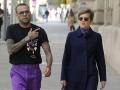 Dani Alves junto a su abogada, Inés Guardiola, a la entrada de la Audiencia de Barcelona
