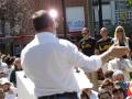 El presidente de Vox, Santiago Abascal, ha participado este sábado en Guecho (Vizcaya) en un acto electoral junto a los principales candidatos de su partido al Parlamento Vasco