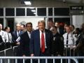 Donald Trump, a su llegada al tribunal de Nueva York que lo tiene que juzgar