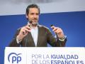 El portavoz del Partido Popular, Borja Sémper, ofrece una rueda de prensa para valorar los resultados de las elecciones vascas