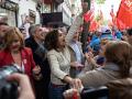 María Jesús Montero, con la militancia del PSOE a las puertas de Ferraz