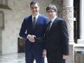 El president de la Generalitat, Carles Puigdemont durante una reunión con el político Pedro Sánchez en Barcelona.
15/03/2016
Barcelona