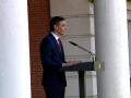 Pedro Sánchez durante su comparecencia en la Moncloa