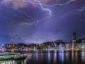 Rayos en Hong Kong, en una imagen de archivo