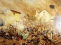 La batalla de Rancagua, librada entre el 1 y el 2 de octubre de 1814. Óleo de Pedro Subercaseaux