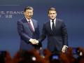 Xin Jinping y Emmanuel Macron en París