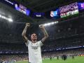 Joselu celebra el pase a la final de la Champions