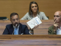 Los cuatro concejales de Vox en el Ayuntamiento de Valencia, durante un Pleno municipal