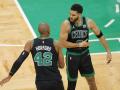 Jayson Tatum y Al Horford celebran el pase a las finales