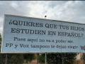 Valla sobre la Ley de Educación en Castellón