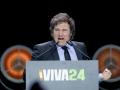 El presidente de Argentina, Javier Milei, durante el acto ‘Viva 24’ de VOX, en el Palacio de Vistalegre, a 19 de mayo de 2024, en Madrid (España). El evento, llamado ‘Viva 24’ y organizado por VOX de manera anual, celebra su tercera edición con la participación de líderes internacionales, entre ellos el presidente argentino, Javier Milei. Además, durante la edición de este año el partido ha presentado su programa electoral de cara a los comicios europeos del próximo 9 de junio.
19 MAYO 2024;VOX;MILEI;LÍDERES;INTERNACIONAL;PROGRAMA;EUROPEO;COMICIOS;ELECCIONES;EUROPEAS;9J;9 DE JUNIO
Carlos Luján / Europa Press
19/5/2024