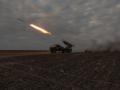 Disparo de un lanzacohetes múltiple ucraniano hacia posiciones rusas, en la región de Jarkov