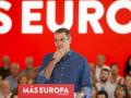 El presidente del Gobierno, Pedro Sánchez, durante su mitin en Sevilla