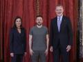 Zelenski, flanqueado por los Reyes en el Palacio Real