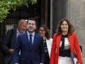 El presidente de la Generalitat en funciones, Pere Aragonès y la vicepresidenta Laura Vilagrà este martes