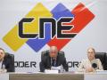 Rueda de prensa de magistrados del Tribunal electoral venezolano controlado por el chavismo